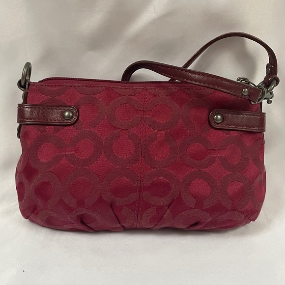 Burgundy Coach Wristlet - Picture 2 of 3